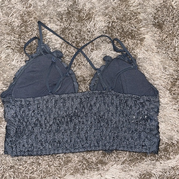 Dusty Blue Bralette with Removable Pads - Picture 2 of 2
